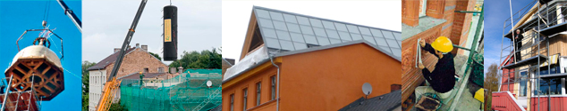 Arbeiter auf Dach