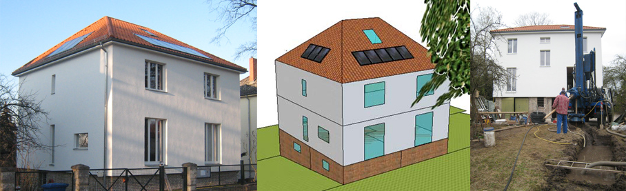 Foto Erdwärmepumpe in Kombination mit einer Solarthermieanlage