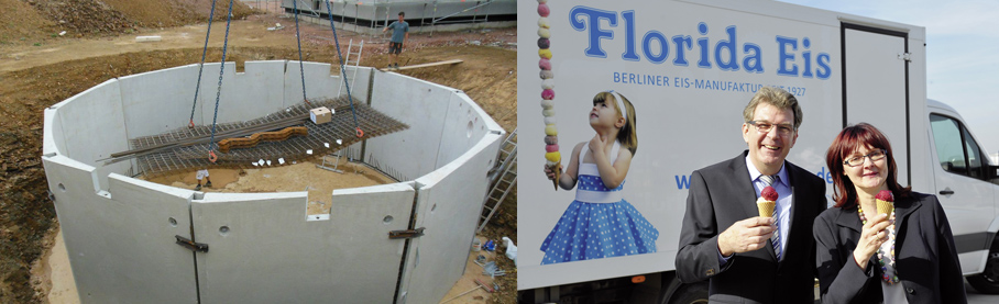 Foto Montage des Eisspeichers in Hainichen, Geschäftsführung der Florida-Eis Manufaktur